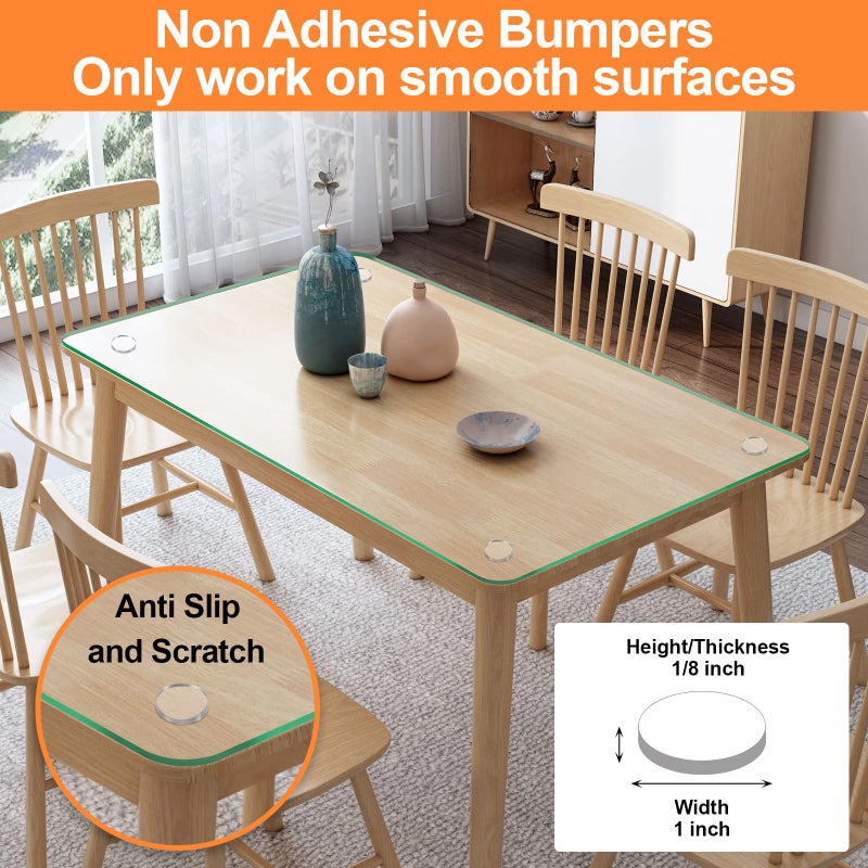 FURNIMATE Glass Table Top Anti Slip Pads - Glass Table Top Bumpers, 20PCS 1 inch Non Adhesive Large - Image 2